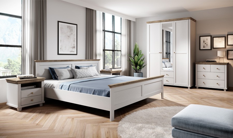 Shangai commode 130x75 chêne blanc mat bureau extensible et 3 tiroirs -  Abitare