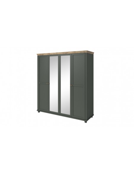 Armoire dressing vert 4 portes