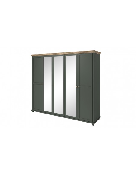 Armoire dressing 5 portes vert