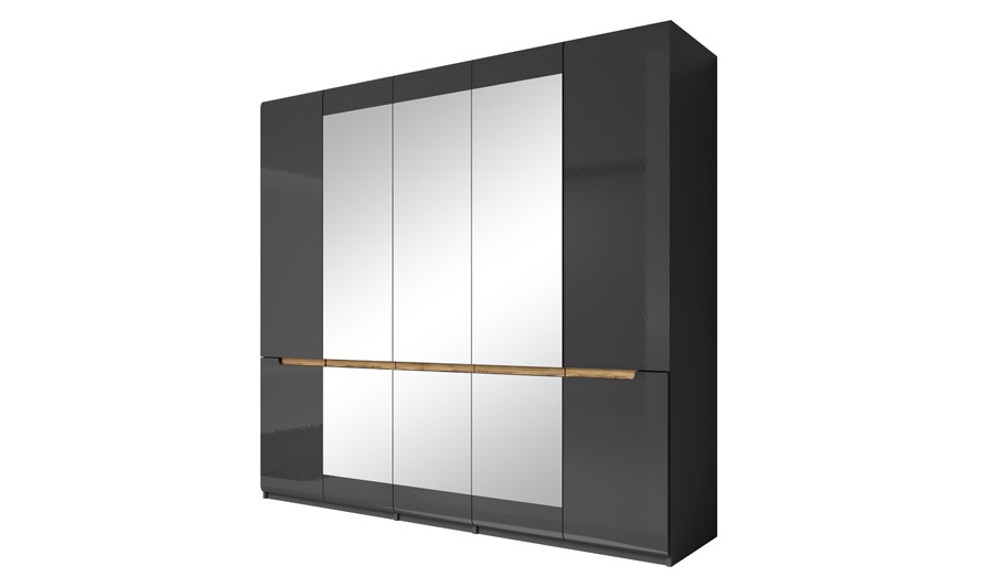 Armoire vitrine Enso 2 portes avec éclairage - anthracite Moderne