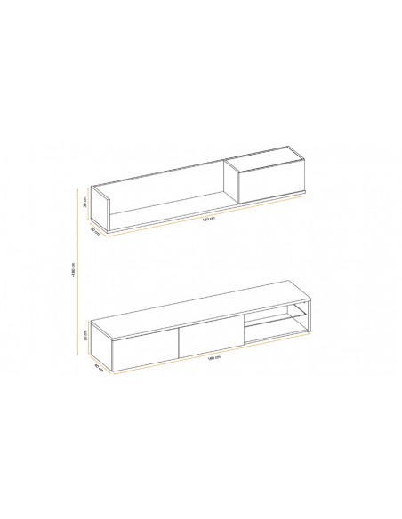 Dimensions meuble TV suspendu West