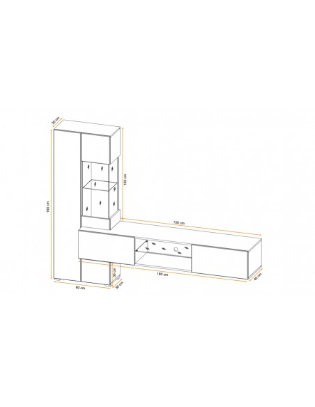 Dimensions meuble TV suspendu Run
