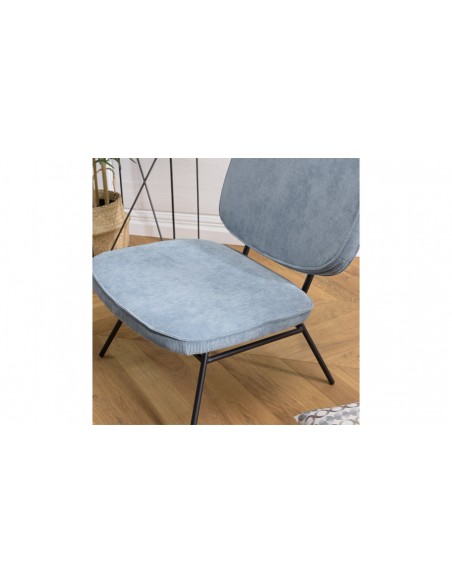 Chaise velours bleu clair Luna