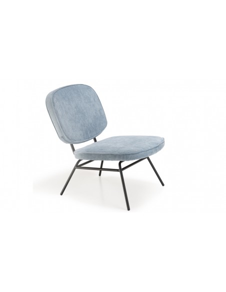 Chaise velours bleu clair Luna