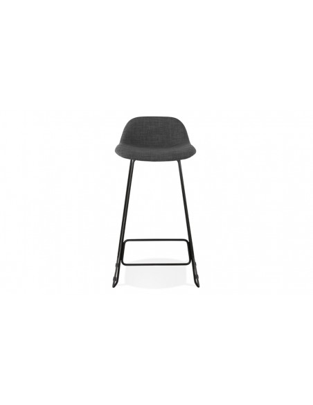 Tabouret de bar métal tissu gris foncé