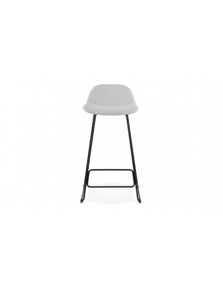 Tabouret bar métal tissu gris clair