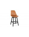 Chaise tissu marron bois noir