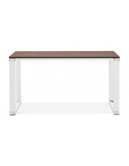 bureau blanc noyer 140 cm