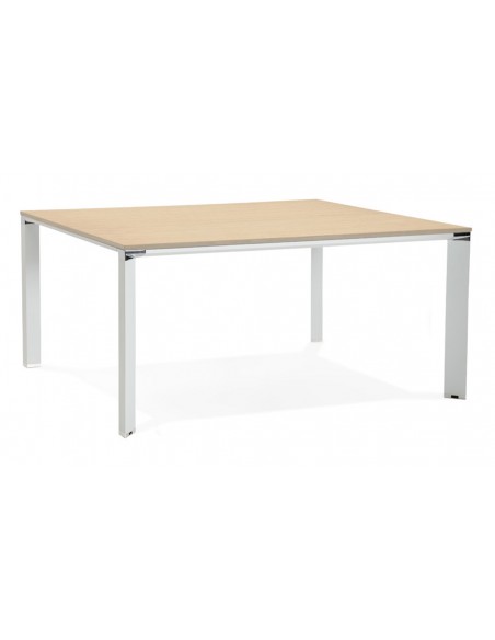 Table bureau carrée blanc bois 160 cm