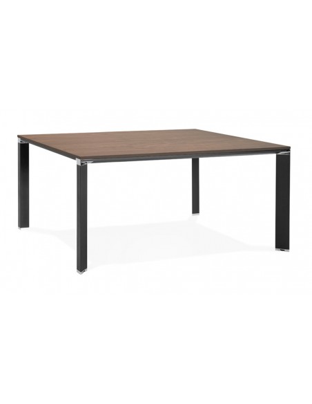 Table bureau carrée 160 cm noir noyer