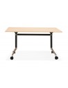 Table bureau sur roulettes bois