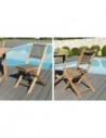 Salon jardin rond pliant en teck