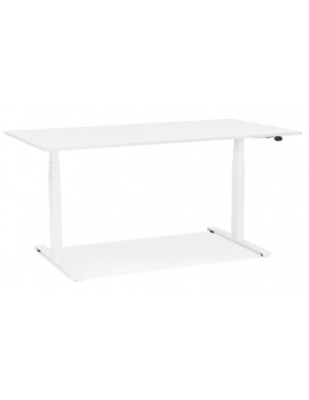 Bureau blanc réglable en hauteur électrique