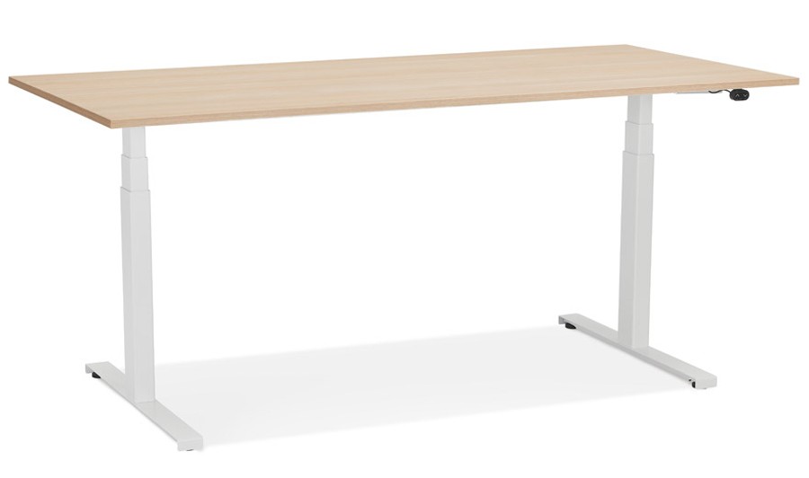 Bureau assis-debout électrique blanc 160x80x3cm ELEVA PREMIUM