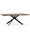 Table pied central noir noyer