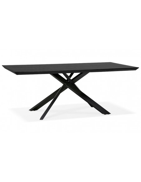 Table pied central noir