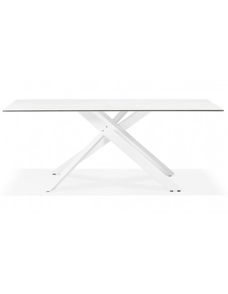 Table style contemporain blanc Linda