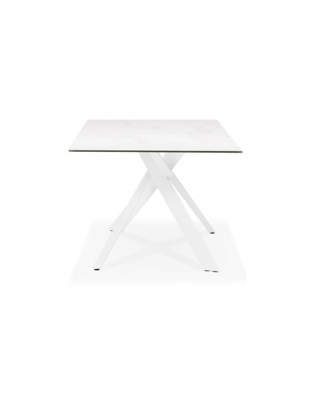 Table style contemporain blanc Linda