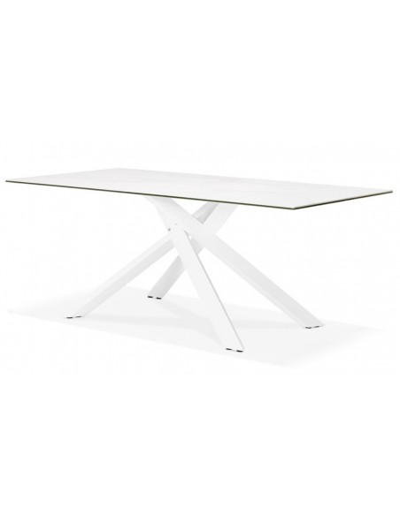 Table style contemporain blanc Linda