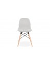 Chaise scandinave en bois et tissu gris clair - Sven