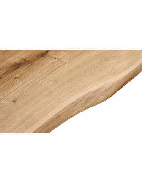 Table en chêne massif et pied central en métal 180 cm - Woody