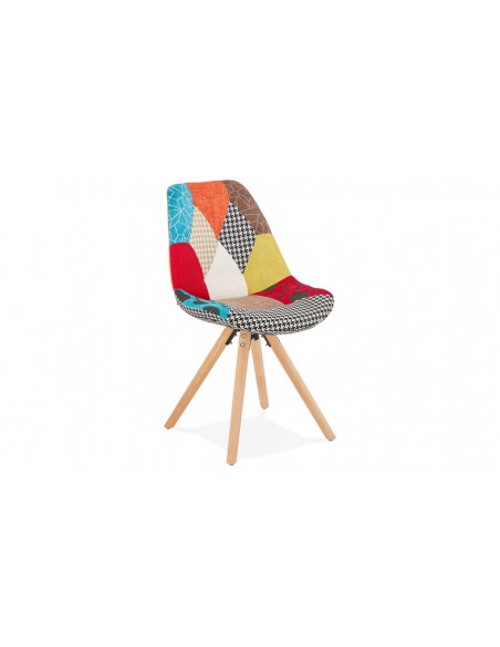 Chaise repas patchwork multicolore