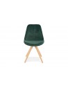 Chaise bois velours vert Carmen
