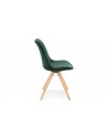 Chaise bois velours vert Carmen
