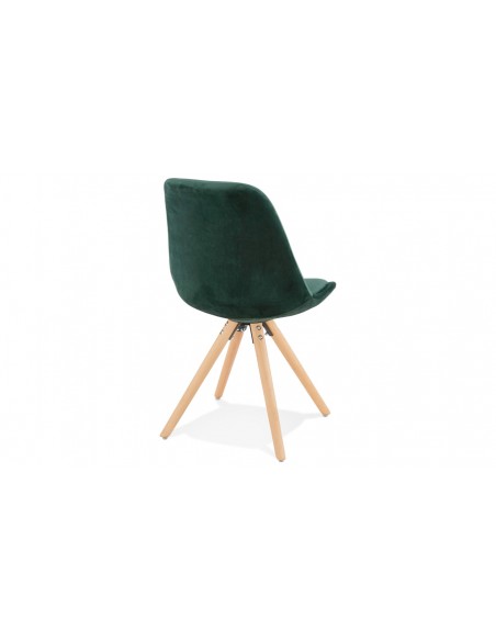 Chaise bois velours vert Carmen
