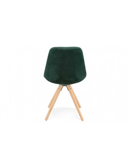 Chaise bois velours vert Carmen