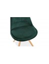 Chaise bois velours vert Carmen