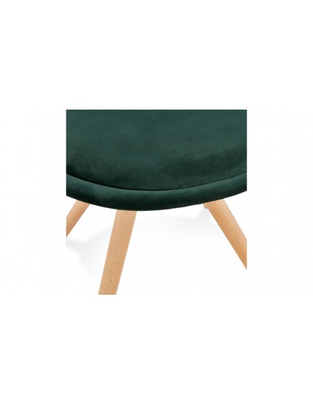 Chaise bois velours vert Carmen