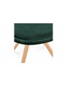 Chaise bois velours vert Carmen