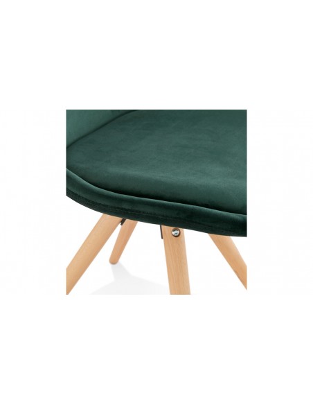 Chaise bois velours vert Carmen