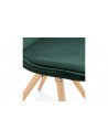 Chaise bois velours vert Carmen