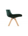 Chaise bois velours vert Carmen