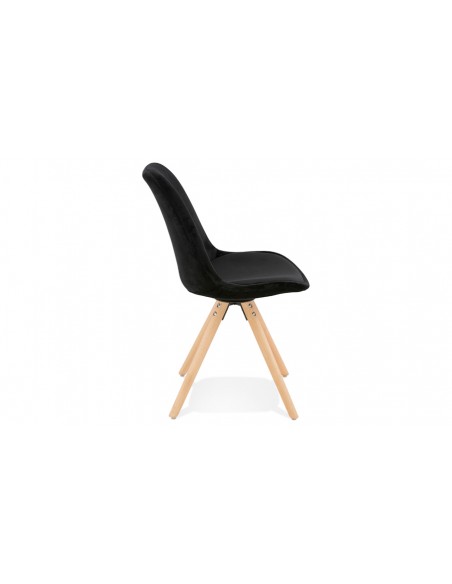 Chaise bois velours noir Carmen