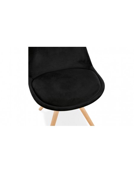 Chaise bois velours noir Carmen