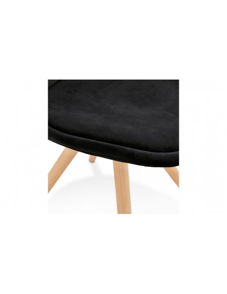 Chaise bois velours noir Carmen