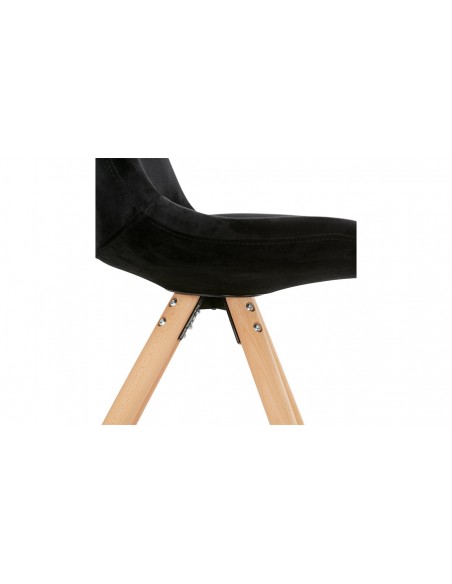 Chaise bois velours noir Carmen