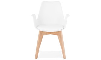 Fauteuil repas en bois et polypropylène blanc