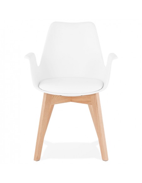 Fauteuil repas en bois et polypropylène blanc