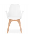 Fauteuil repas en bois et polypropylène blanc