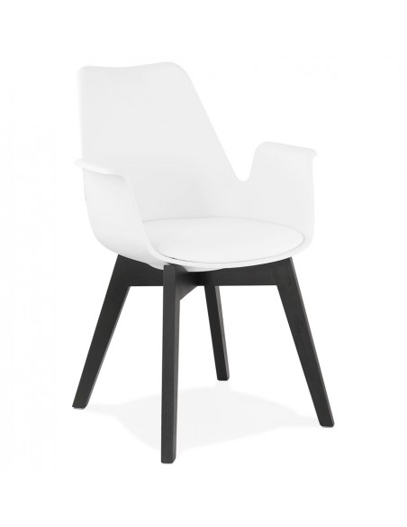 Fauteuil repas moderne blanc noir