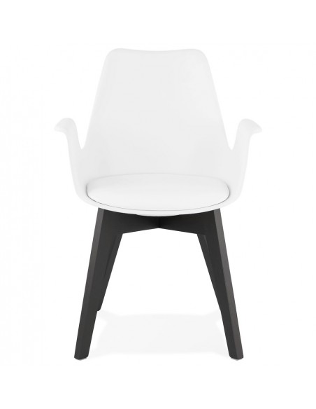 Fauteuil repas blanc noir Klaas