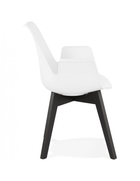 Fauteuil repas blanc noir Klaas