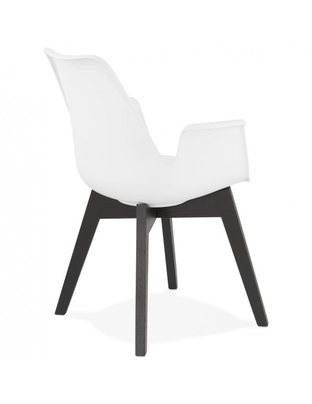 Fauteuil repas blanc noir Klaas