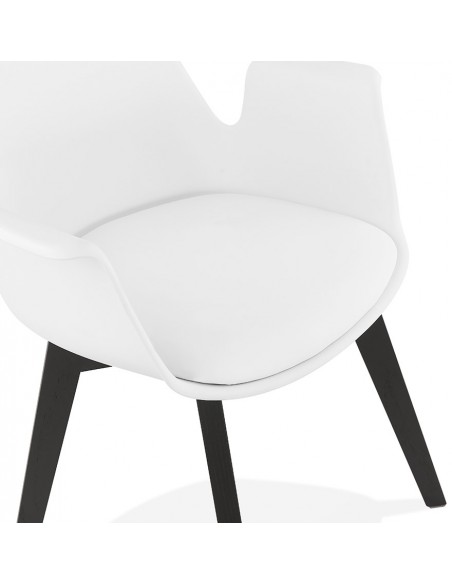 Fauteuil repas blanc noir Klaas