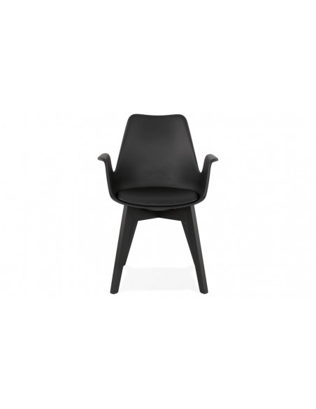 Fauteuil repas moderne noir Klaas