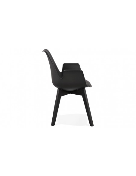 Fauteuil repas moderne noir Klaas